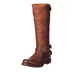 Women's Frye Veronica Back Zip Boots Cognac Size 7.5 77551